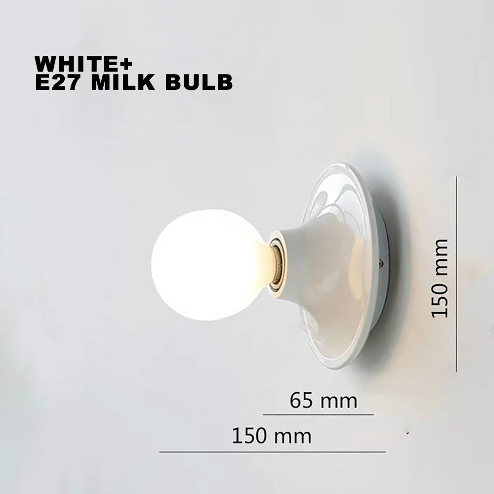 Afralia™ LED Macaron Wall Lamp: Retro Colorful Bedroom Light, E27 Living Room Lighting