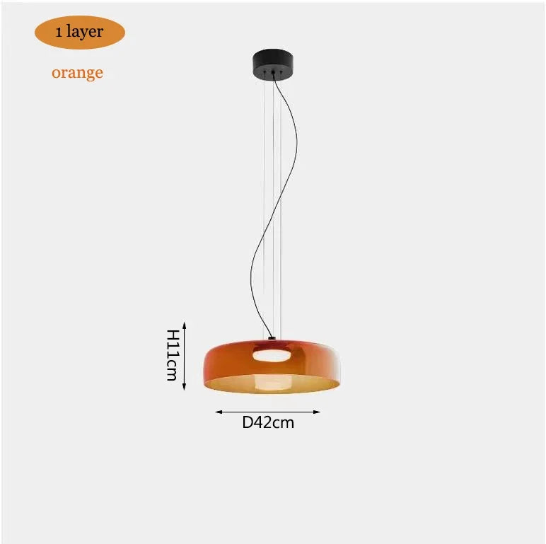 Afralia™ Orange Glass Pendant Lamp for Living Dining Room, Bar, Kitchen Island