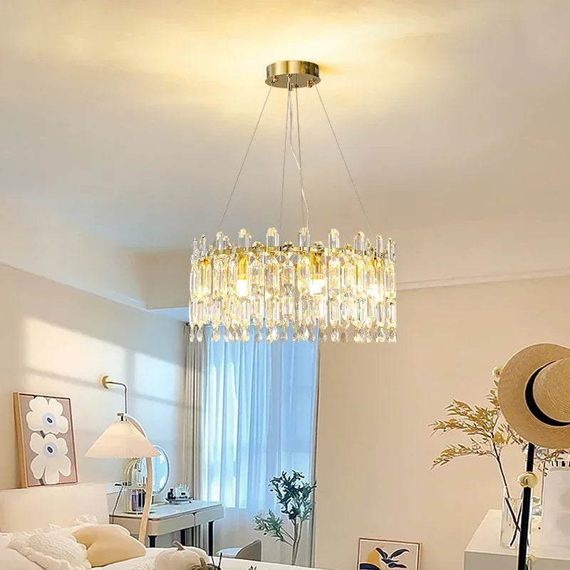 Afralia™ Luxury Crystal Ceiling Chandelier for Home Decor & Lighting