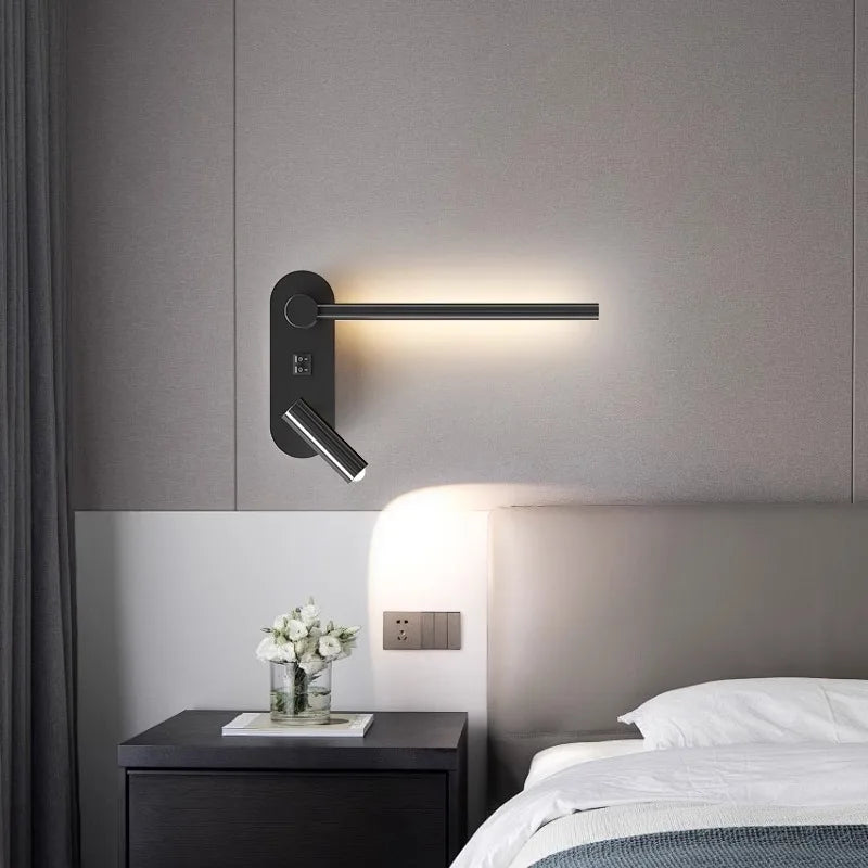 Afralia™ Modern LED Wall Lamp Bedroom Spotlight Rotating Living Room Decor