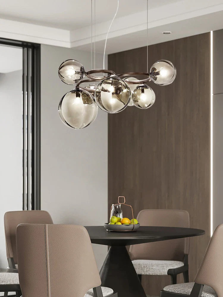 Afralia™ Nordic Glass Chandelier Luxury Pendant Lamps for Living Dining Bedroom