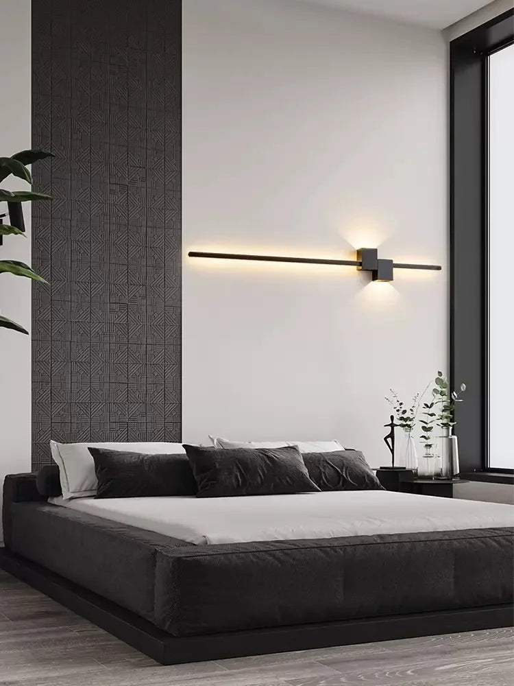Afralia™ Modern Minimalist Strip Lighting: Aluminum Bedroom Living Room Wall Lamp