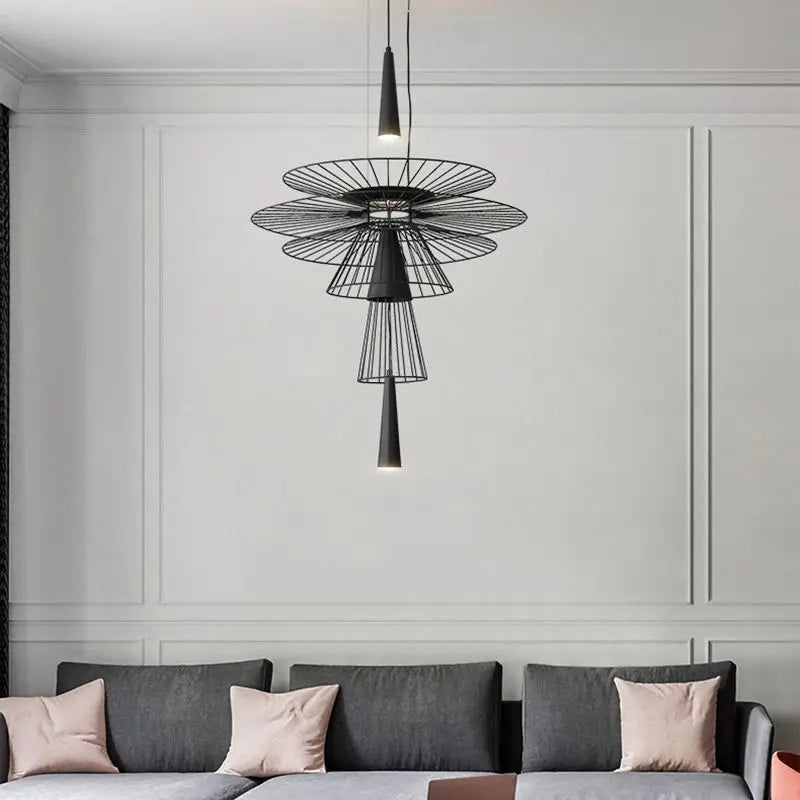 Afralia™ Modern UFO Hanging Lamps Metal LED Chandelier for Ceiling, Luxury Pendant Lights Home Decor