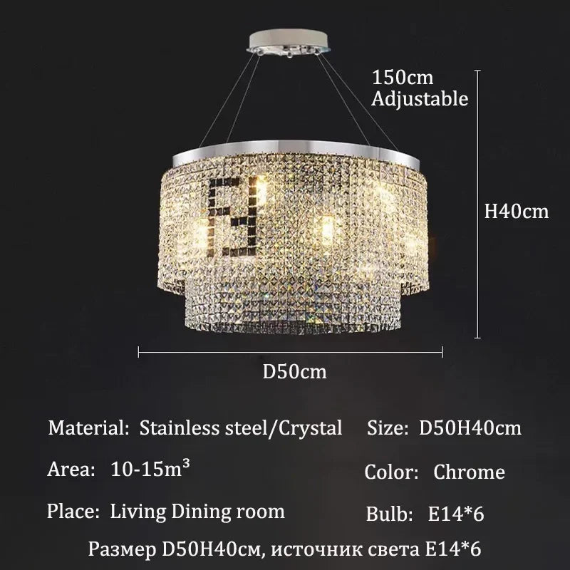 Afralia™ Crystal Pendant Chandelier Ceiling Light Fixture Home Decor Hanging Lamp Luxe Lighting
