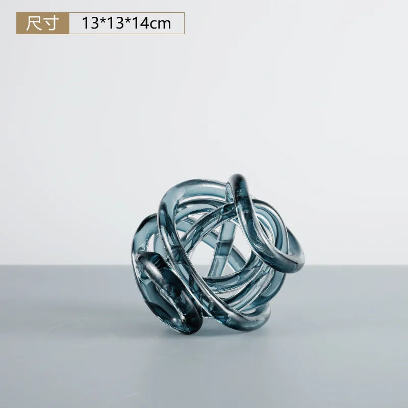 Afralia™ Glass Coil Ball Sculpture Decorative Figurine