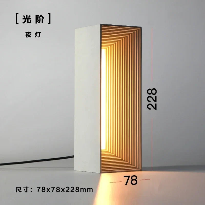 Afralia™ Concrete Stone Table Lamp Touch Dimming LED Desk Light