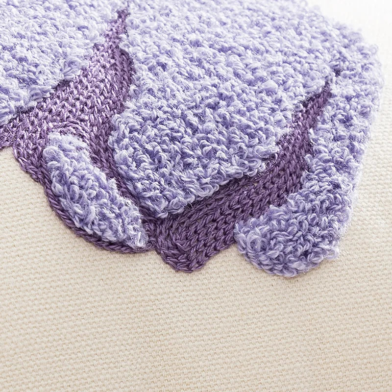 Afralia™ Pink Flower Embroidery Decorative Pillow Cover for Home Sofa Decor