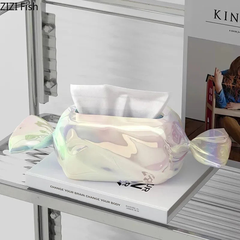 Afralia™ Colorful Candy Ceramic Tissue Box: Modern Home Decor & Coffee Table Holder