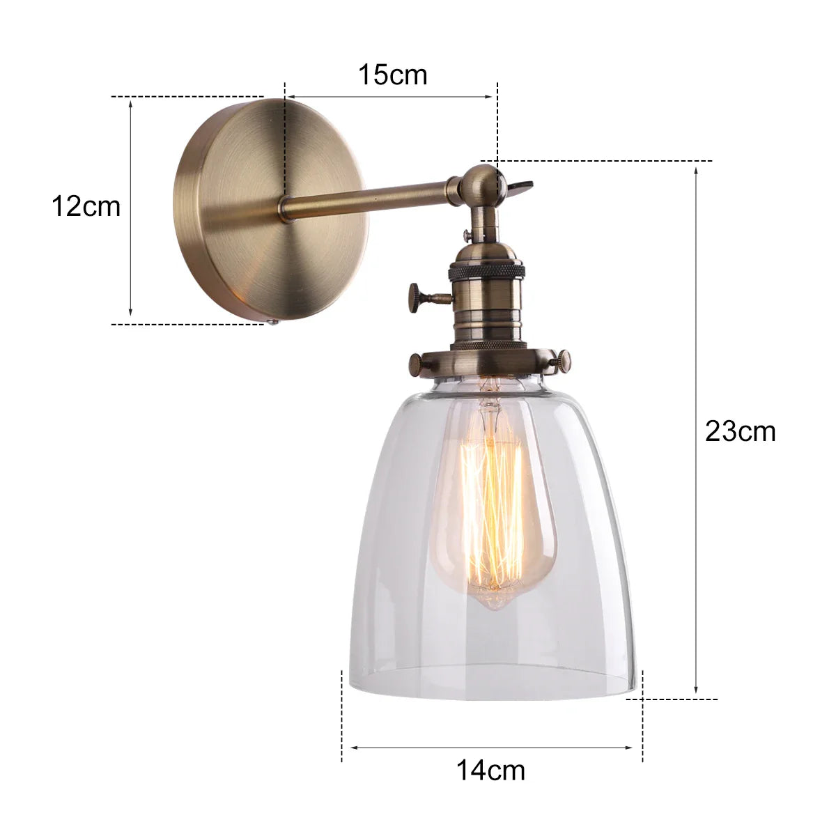Afralia™ Glass Wall Lamp Antique Bronze E26 E27 for Living Room Bedroom Aisle Lighting