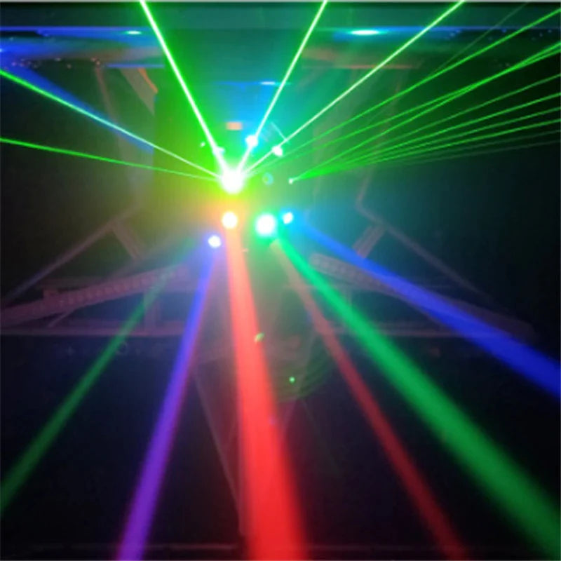 Afralia™ 16*3W RGBW Laser Football Light Strobe Beam Projector DJ Disco Moving Head