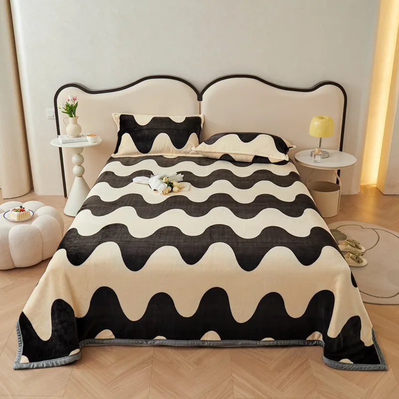 Afralia™ Cartoon Print Flannel Sofa Cover – Lightweight Plush Blanket for Adults