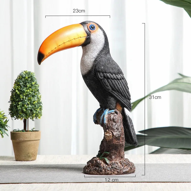Afralia™ Vibrant Parrot Sculpture Home Decor Ornament Statuette