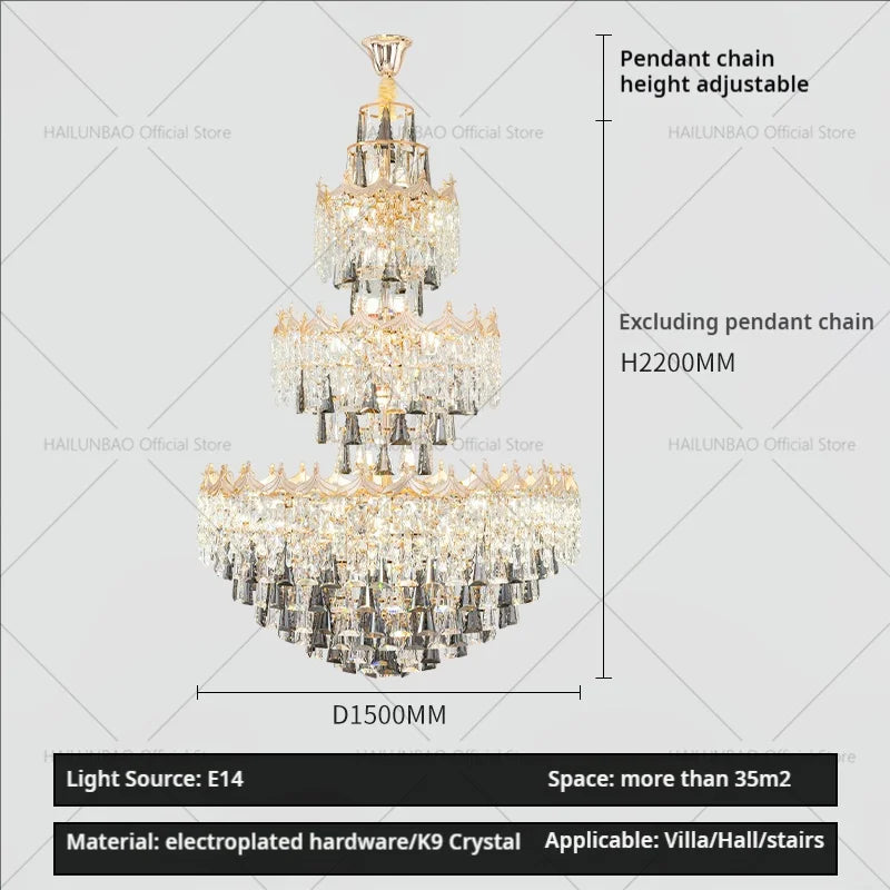 Afralia™ Hollow Crystal Chandelier for Elegant Living Spaces and Luxe Hotel Halls