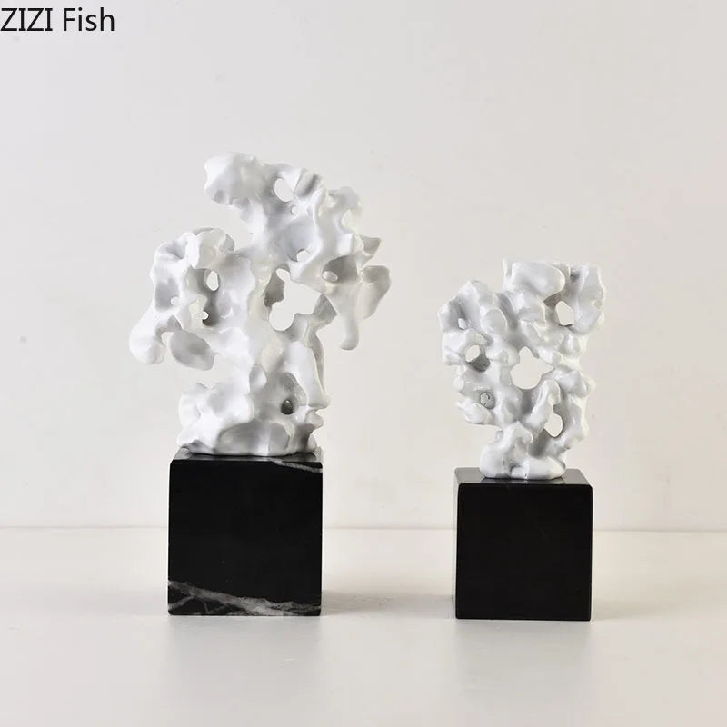 Afralia™ Coral Creative Resin Sculpture, Modern Taihu Stone Desk Ornament for Home Decor