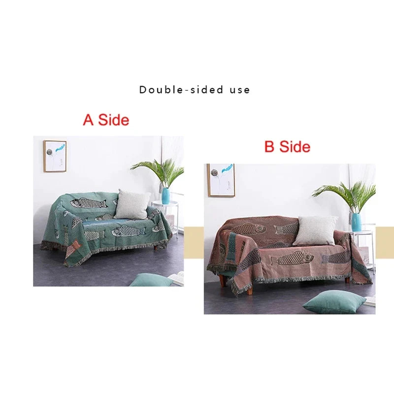 Afralia™ Dustproof Butterfly Carp Pattern Sofa Blanket