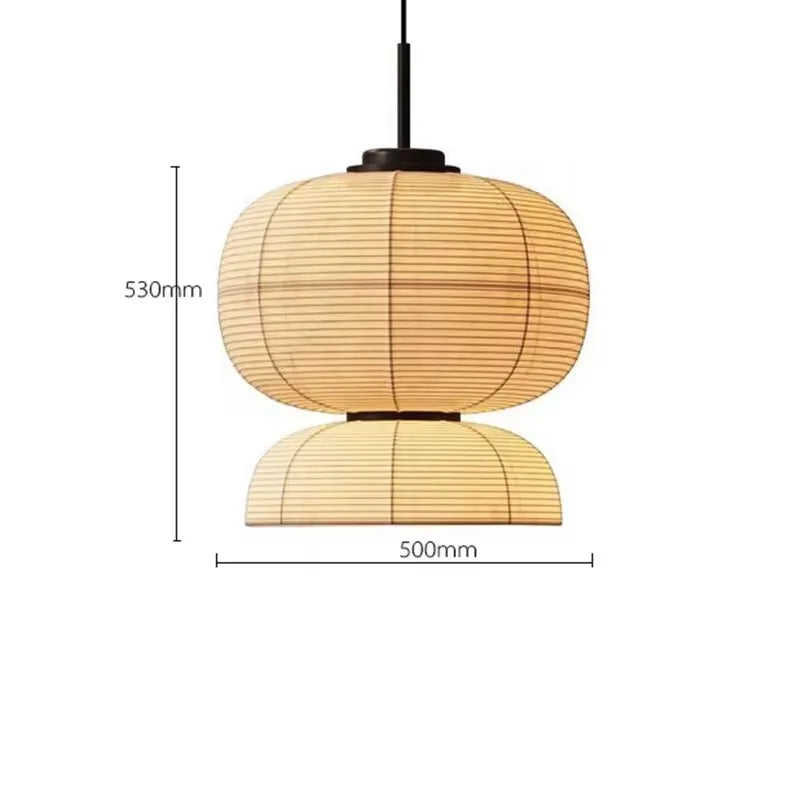 Afralia™ Japanese Wabi Sabi Fabric Pendant Light: Traditional and Creative Lighting for Dining Room