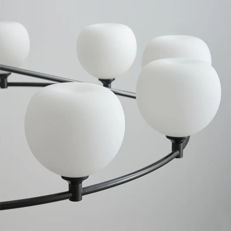Afralia™ Brass and White Glass Pendant Lamp with Adjustable Height