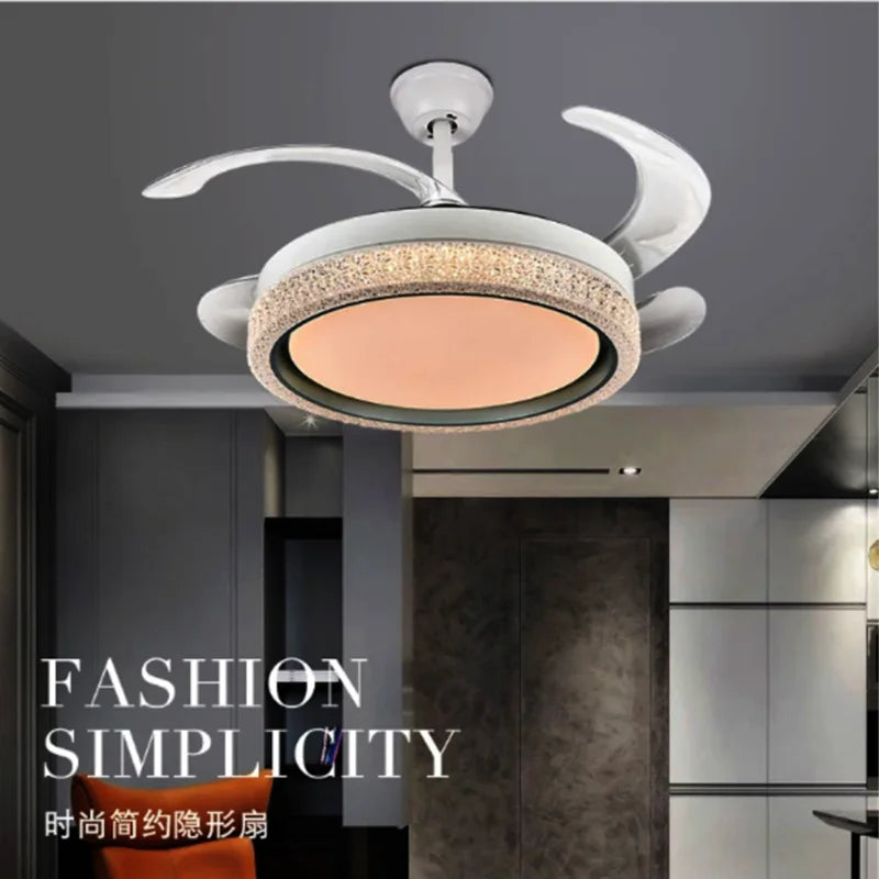 Afralia™ LED Ceiling Fan Light Remote Control, Small Decorative Fan for Home, Bedroom, Dining Room