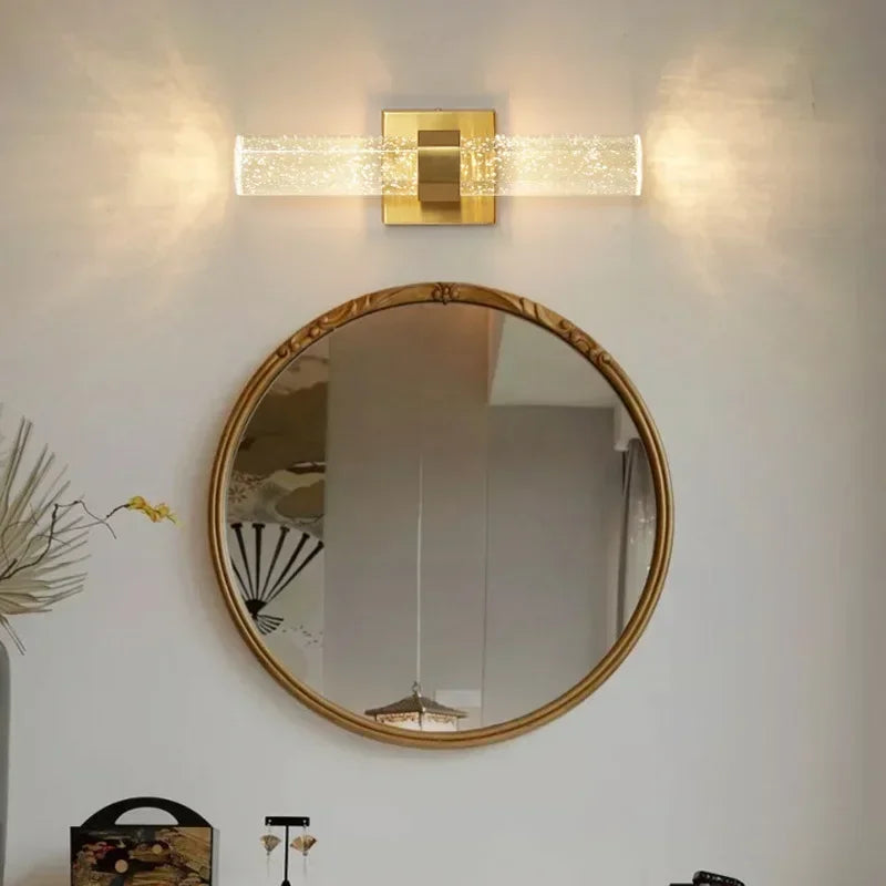 Afralia™ Bubble Crystal LED Wall Lamp: Modern Bathroom Living Room Bedroom Sconce Lighting