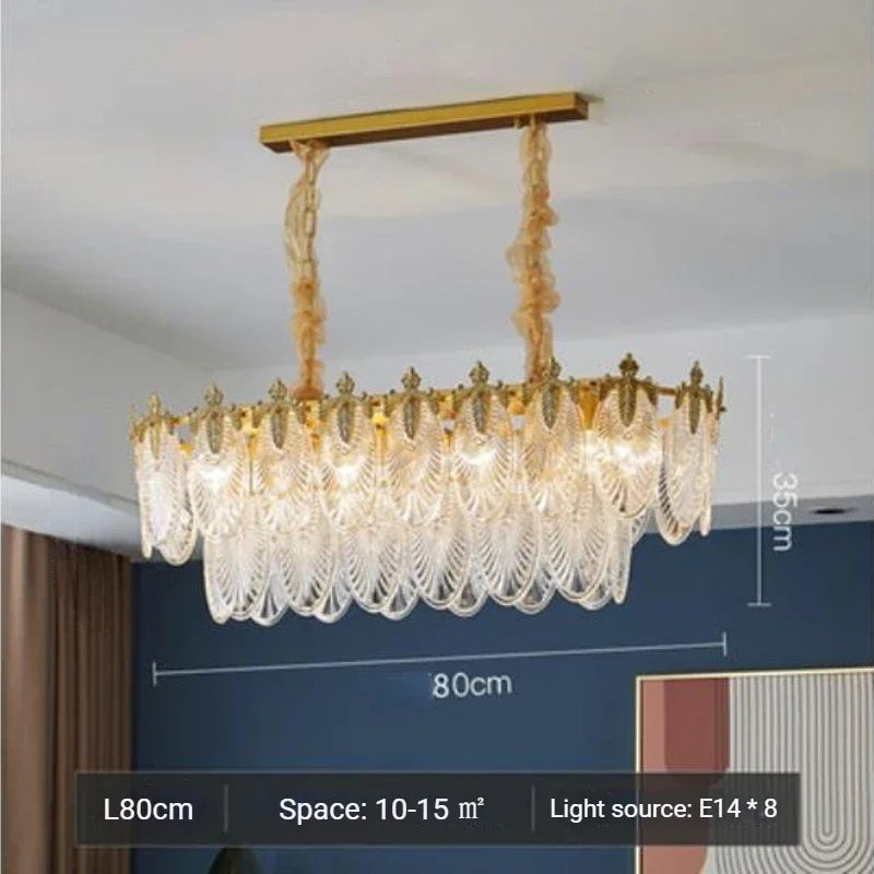 Afralia™ Modern Leaves Glass Ceiling Chandeliers LED Round Pendant Lights for Home Decor
