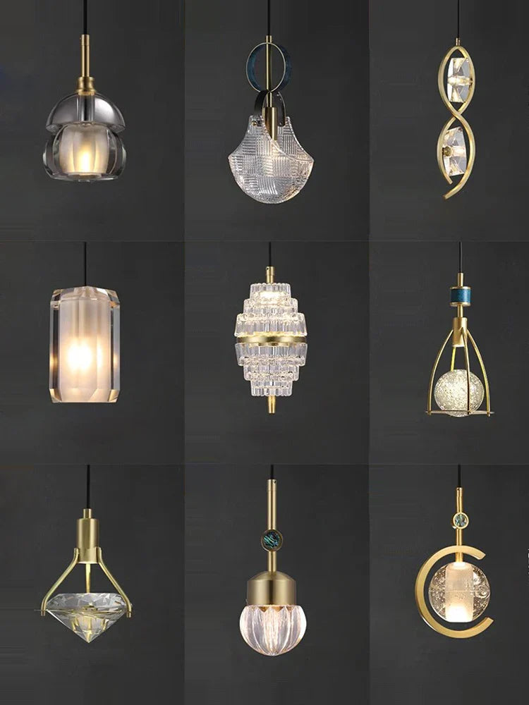 Afralia™ Art Deco LED Glass Ceiling Chandelier Pendant Light - Vintage American Style