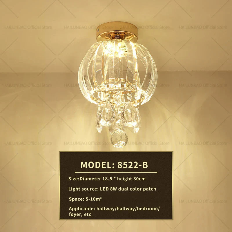 Afralia™ Elegant Crystal Ceiling Light for Entryway, Stairs, and Hallway