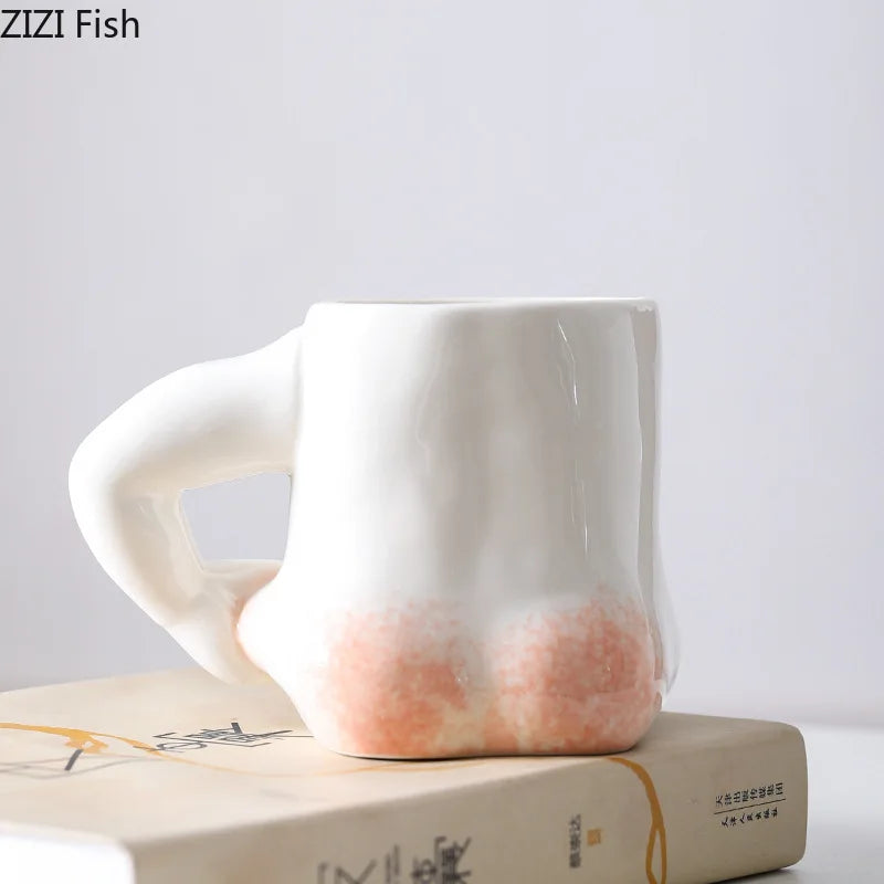 Afralia™ Ceramic Pinch Belly Cup Set Dining Coffee Tea Milk Mugs Teacup Juice Container