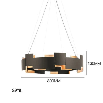 Afralia™ Black Scandinavian Style Ceiling Chandelier LED Lustres for Living Room Bedroom