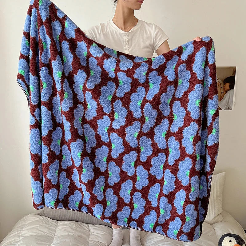 Afralia™ Boho Printed Blanket: Cozy, Multi-Functional, Half-Flannel Shawl, Single/Double Bedspread