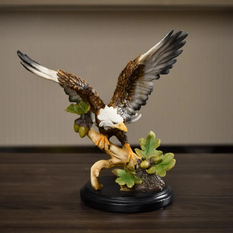 Afralia™ Resin Bald Eagle Sculpture - Simulated Bird Home Decor Figurine