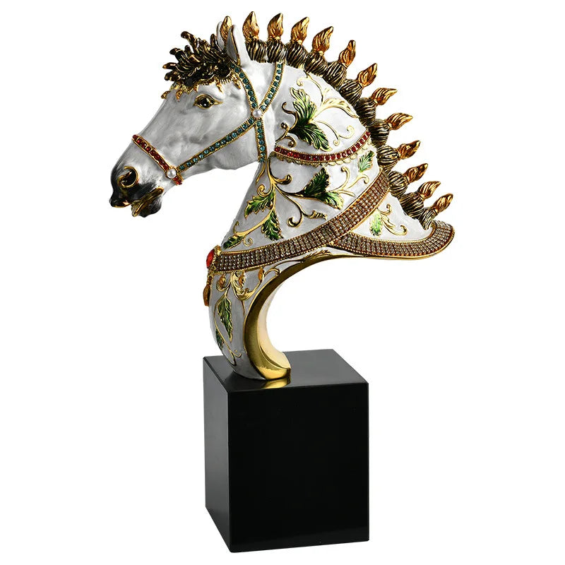 Afralia™ Enamel Horse Sculpture: European Decor Ornament for Home Foyer & Living Room