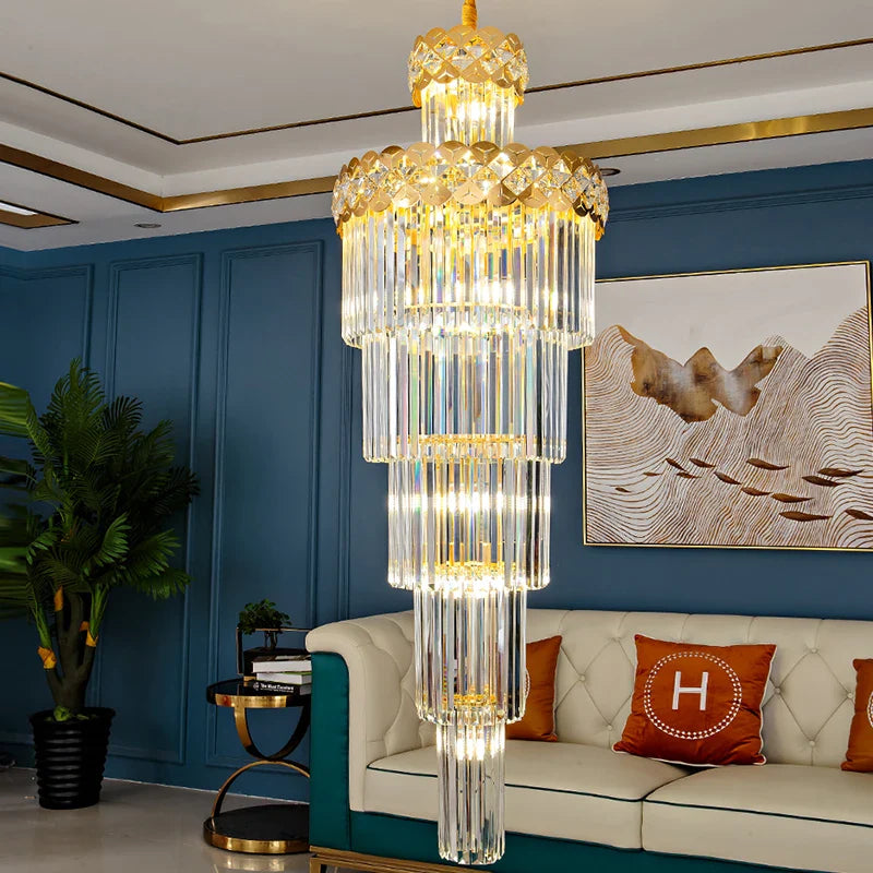 Afralia™ Light Luxury Crystal Chandelier for Elegant Villa Living Room & Hotel Lobby