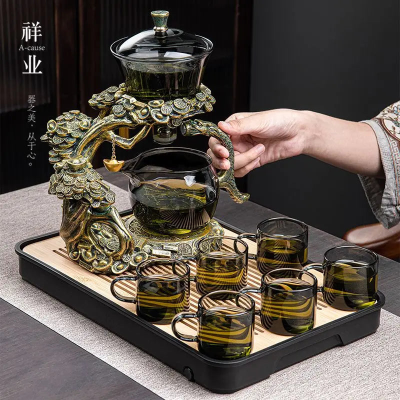 Afralia™ Magnetic Tea Set: Teapot, Cups & Plates - High Temperature, Household Set