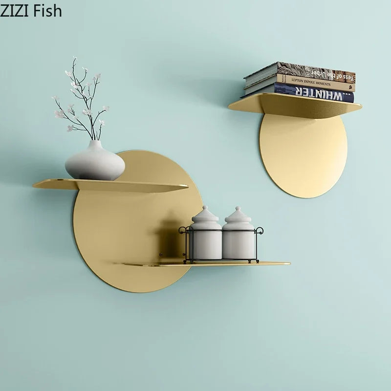 Afralia™ Modern Wrought Iron Storage Wall Rack for European Background Wall Ornaments