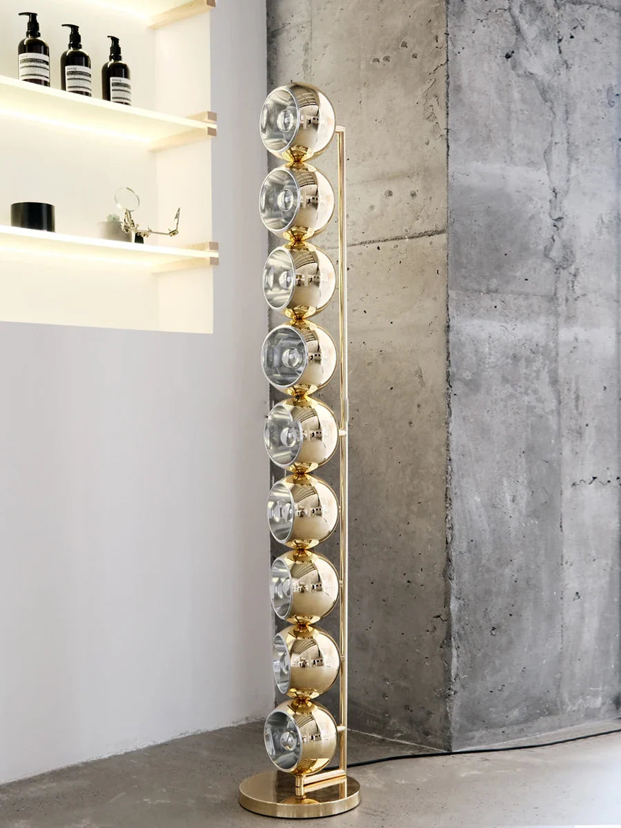 Afralia™ Metal Floor Lamp Silver Gold Minimalist Creative Standard Light