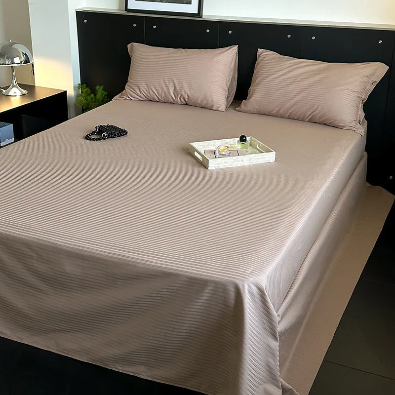 Afralia™ Soft Jacquard Satin Cotton Bed Sheet Single Bedsheet Smooth Cozy Cover