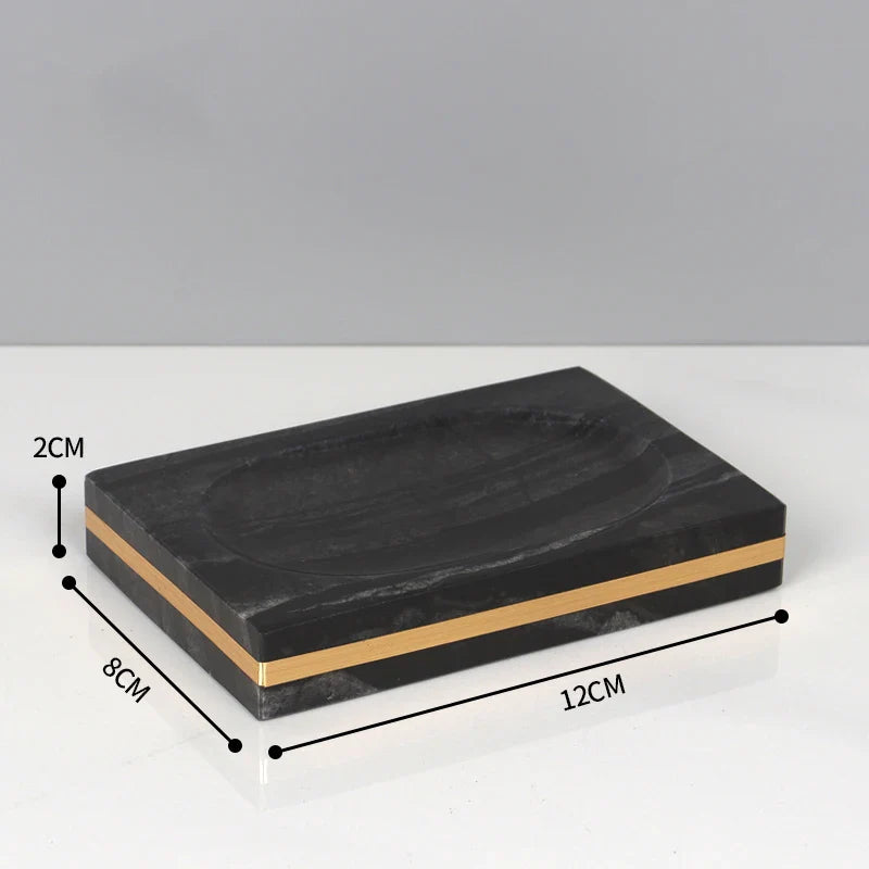 Afralia™ Black Marble Bathroom Accessories Set