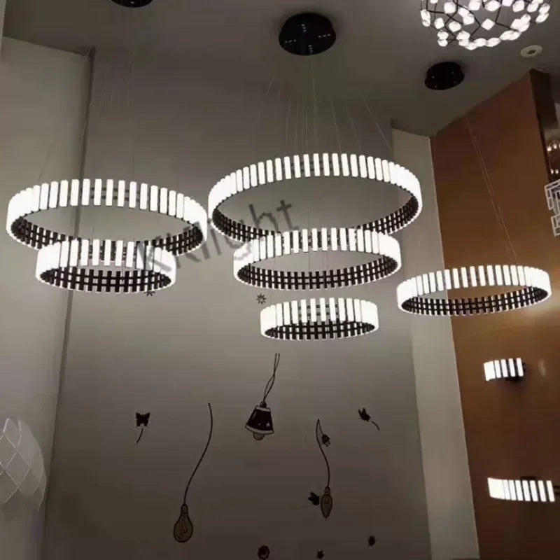 Afralia™ Modern LED Ring Chandelier for Bedroom Living Room Dining Decoration