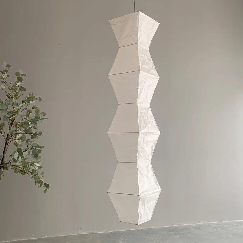 Afralia™ Wabi-sabi Noguchi Akari L7 Pendant Lights: LED E27 White Rice Paper Hanging Lamp