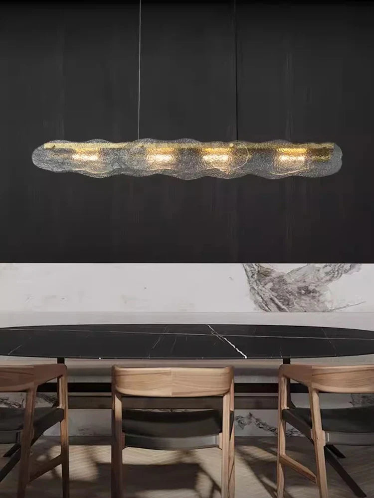 Afralia™ Water Ripple Glass Chandelier: Modern Luxury for Living Room, Bedroom, or Hall Decor