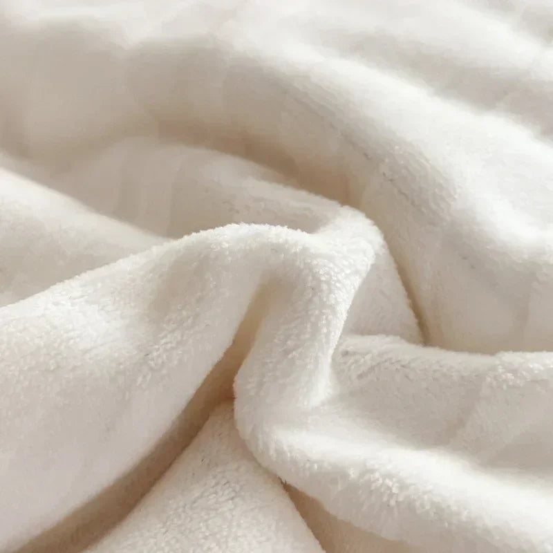 Afralia™ High-Density Milk Fleece Duvet Set with Winter Warmth King Bedding & Plush Blanket Cover