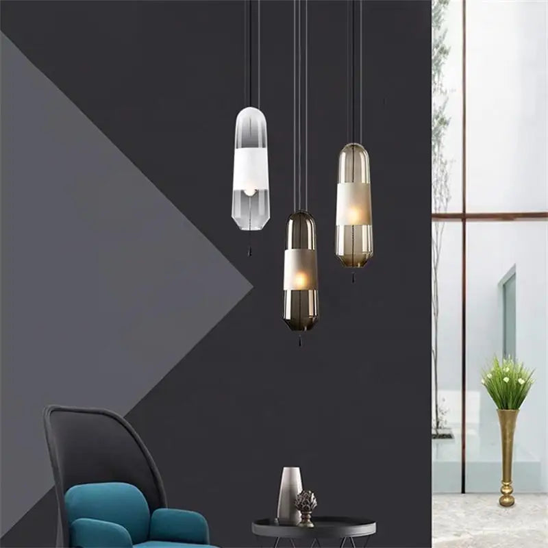 Afralia™ Modern Glass LED Pendant Lights for Dining Room Bedroom Kitchen.