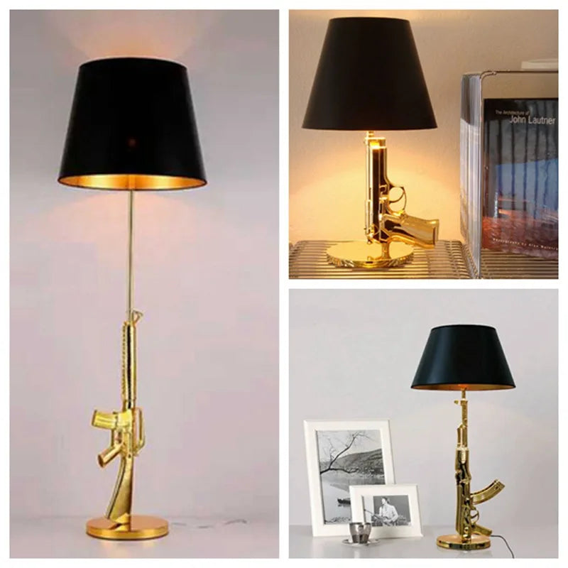 Afralia™ AK47 Gun Design Table Lamp - Modern Decor for Living Room and Bedside