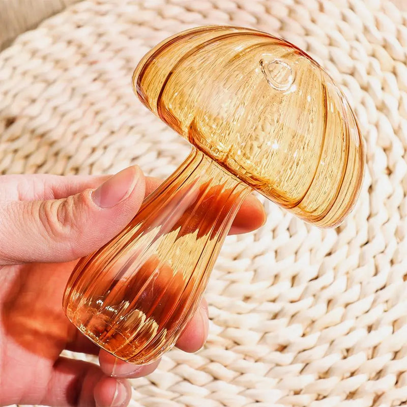 Mushroom Shaped Glass Vase - Modern Table Decoration for Home