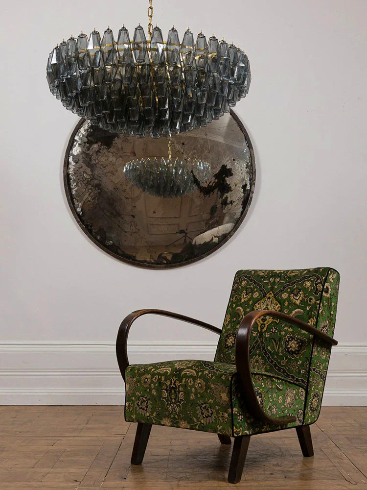 Afralia™ Gold Silver Black LED Chandelier Murano Glass Art Suspension Lamp