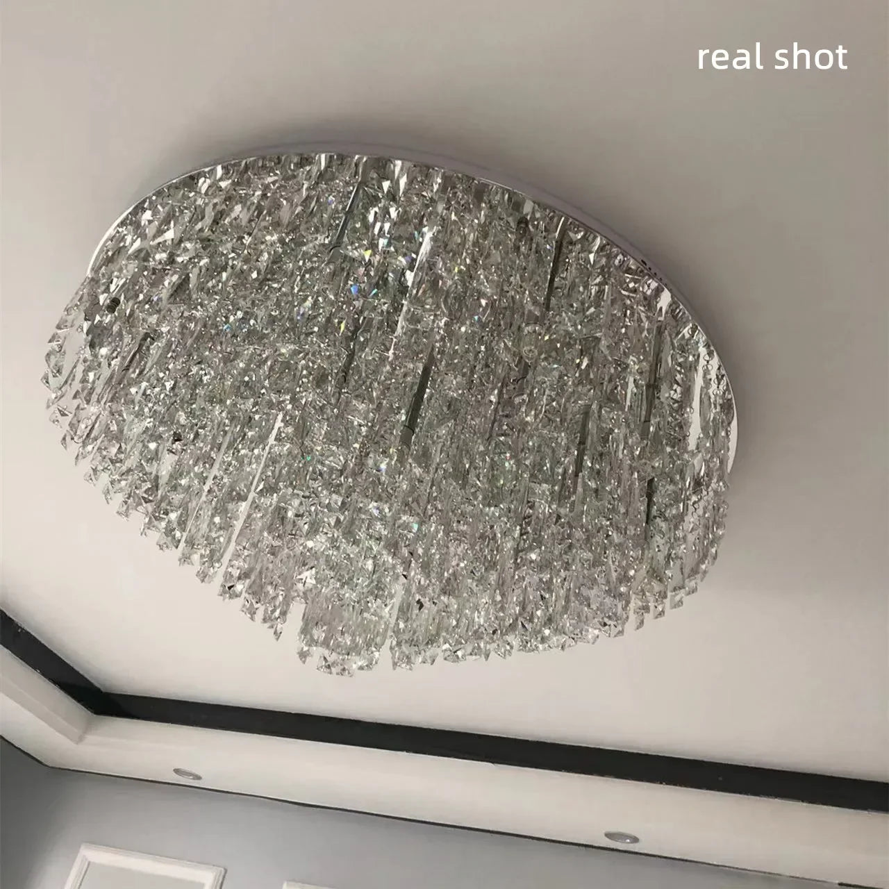 Afralia™ Crystal Steel LED Ceiling Chandelier, Modern Art Deco Lighting Fixture