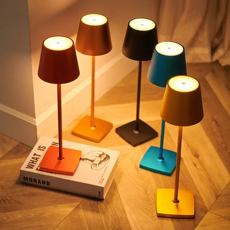 Afralia™ LED Desk Lamp: Wireless Touch Table Light with USB Charging