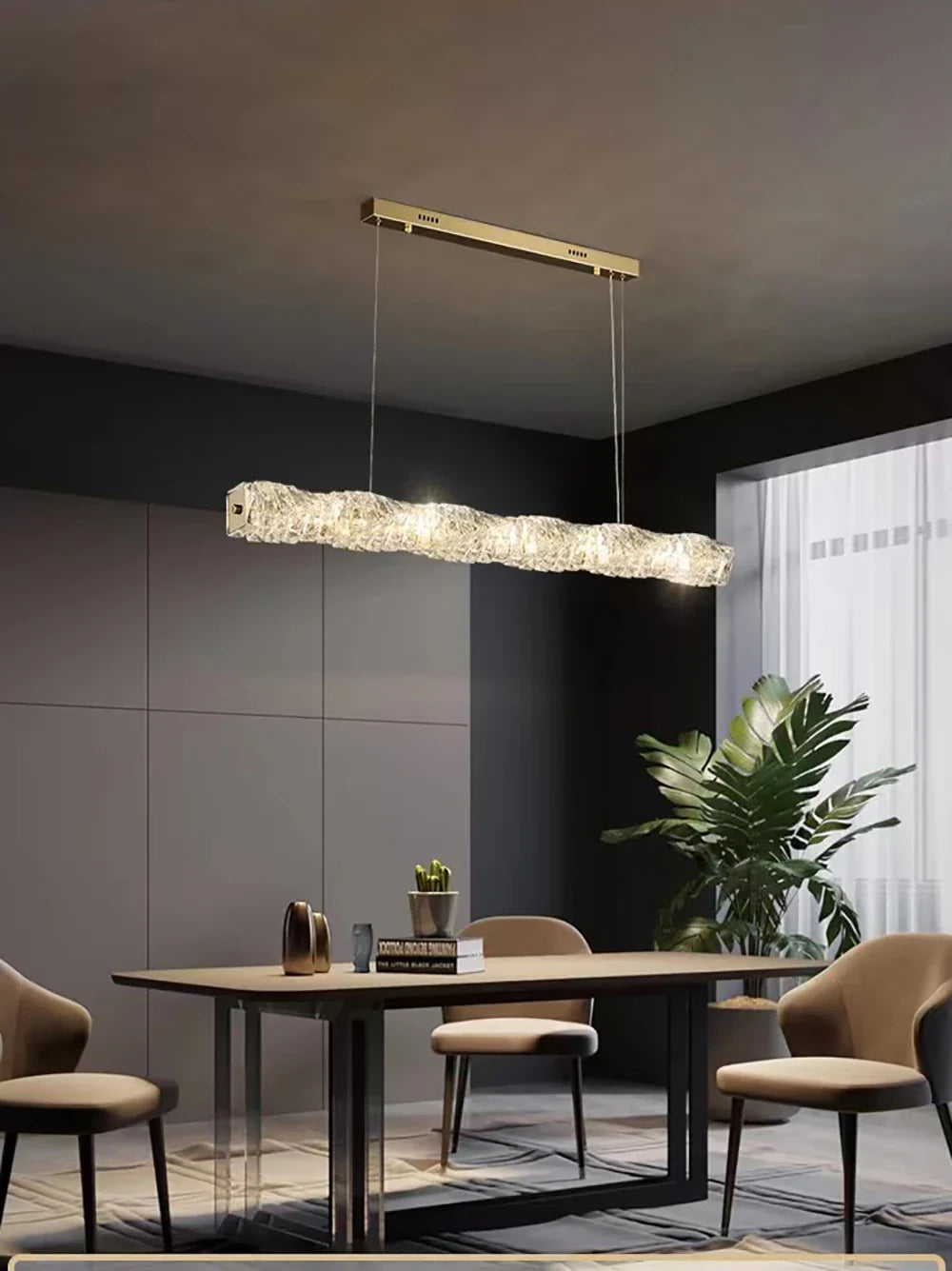 Afralia™ Triangular Crystal Pendant Chandelier - Luxury LED Glass Lighting for Dinning Room