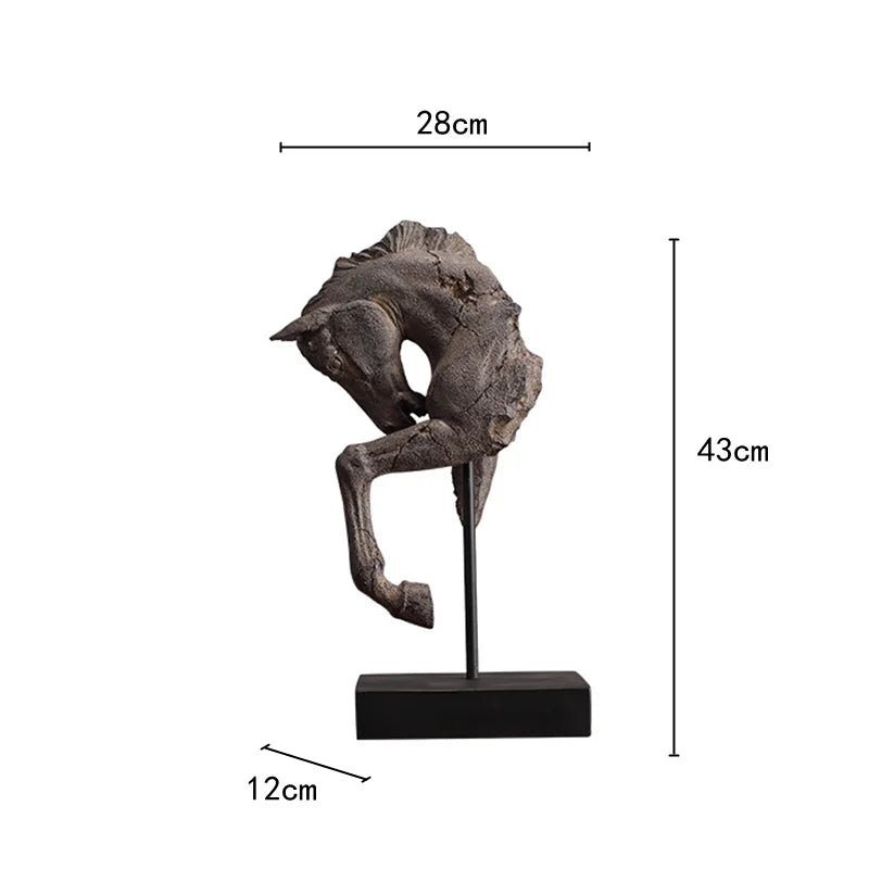 Afralia™ Vintage War Horse Sculpture for Home Decor