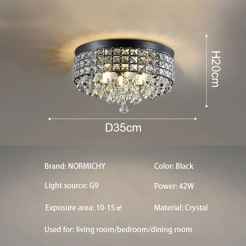 Afralia™ Modern Drum Crystal Chandelier Light Fixture for Home Décor